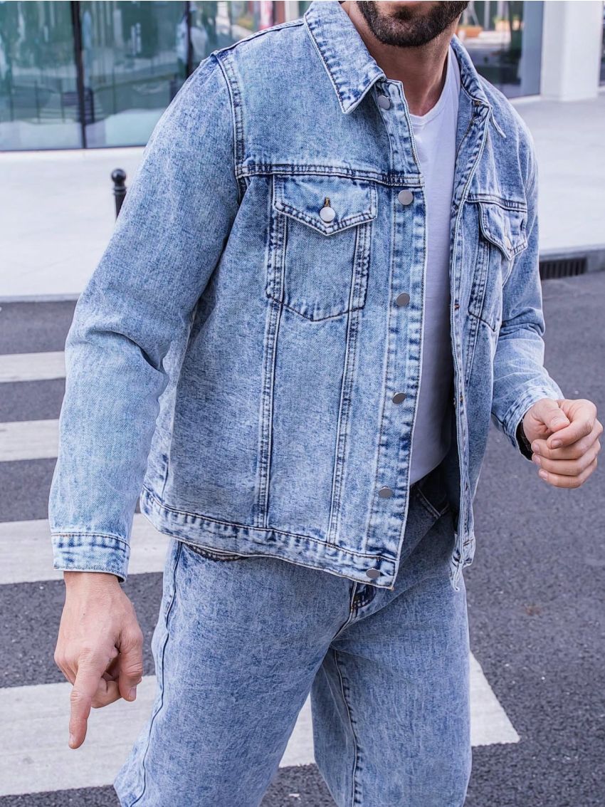 Manfinity EMRG Men's Water-washed Denim Jacket