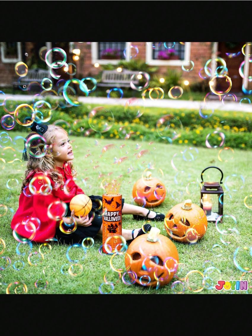 JOYIN 2 PCS Halloween Light Up Bubble Machine Toys, Glowing Automatic Bubble Blower Maker with Light for Kids Outdoor Toys, LED Bubble Blower Wand, Halloween Party Favors, Wedding, Birthday Gift Toy