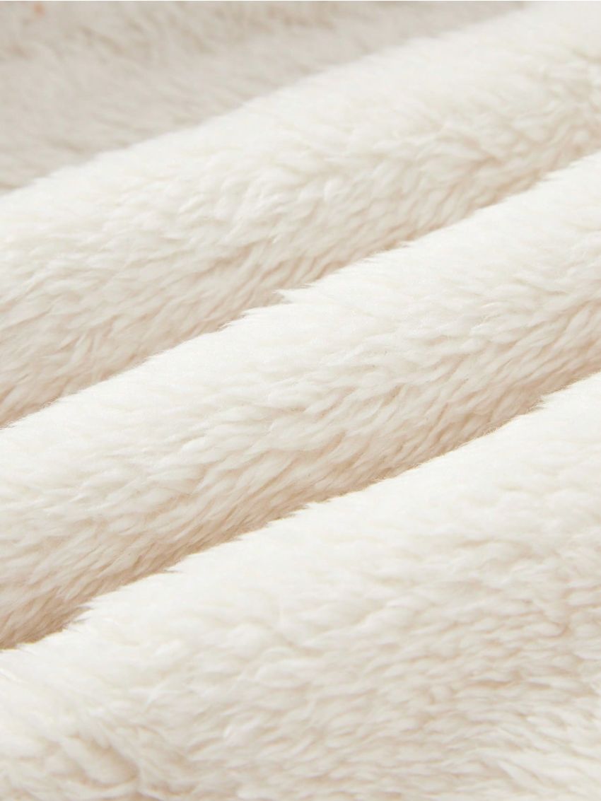 Cozy Cub Baby Boy Borg Collar Flap Detail Quilted Coat Without Sweater