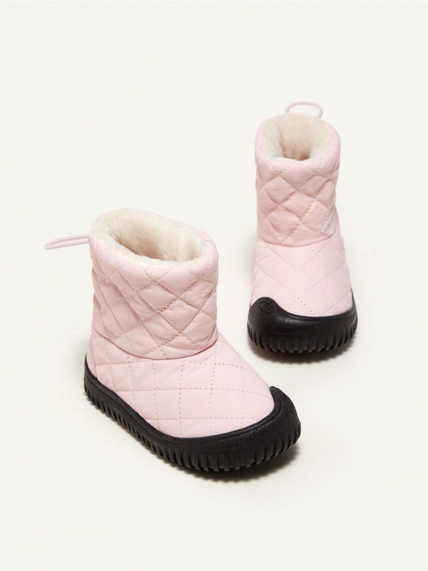 Cozy Cub Girls' Pink Snow Boots, Fashionable Design, Comfortable And Warm