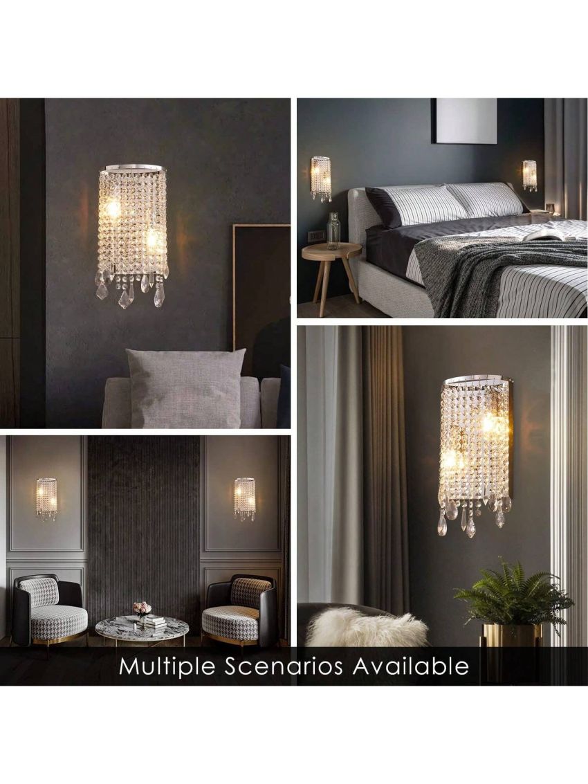 Elegant Crystal Wall Sconce, Crystal Wall Lamp for Bedroom/Living Room/Hallway