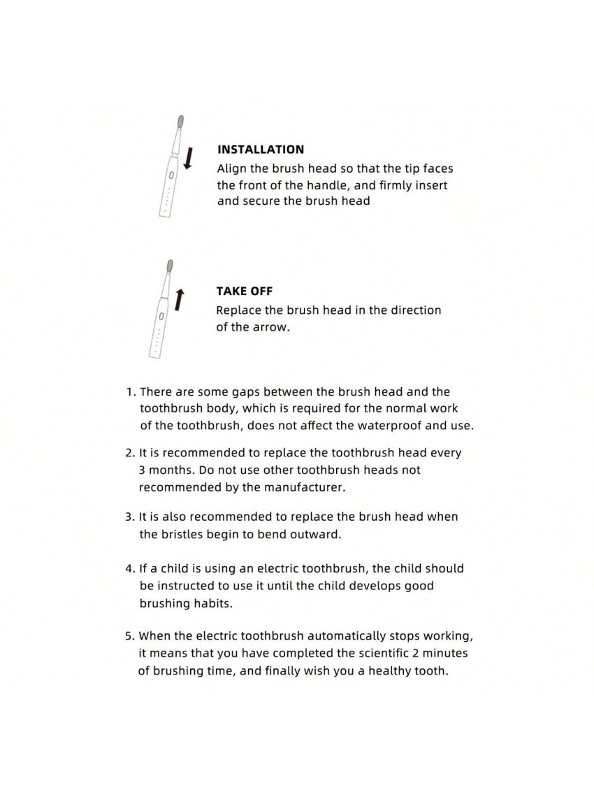 1pc Electric Toothbrush With 6 Replacement Brush Heads, Usb Rechargeable, 5 Cleaning Modes, Including Bathroom Wall-mounted Toothbrush Holder, Travel Toothbrush Head Caps (portable Protective Caps), Sonic Smart Toothbrush Ipx7 Waterproof, Whitening