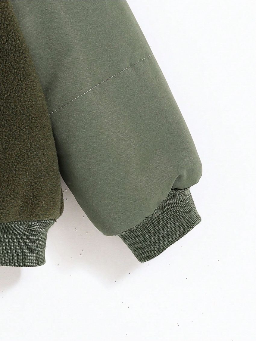 SHEIN Baby Boy Colorblock Hooded Jacket & Vest Coat