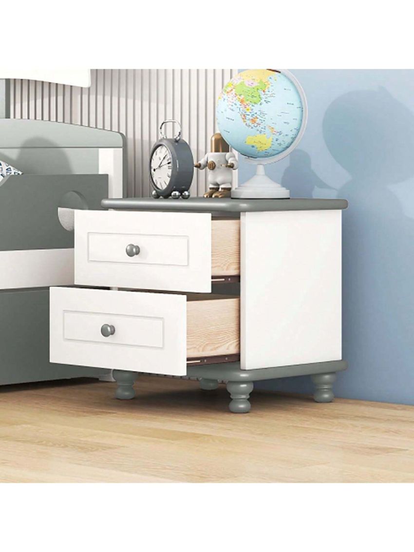 Upgraded White Nightstand with 2 Drawers, Modern Night Stands for Bedrooms, Wooden Bed Side Table/Night Stand for Small Spaces, College Dorm, Kids’ Room, Living Room,19.5inch