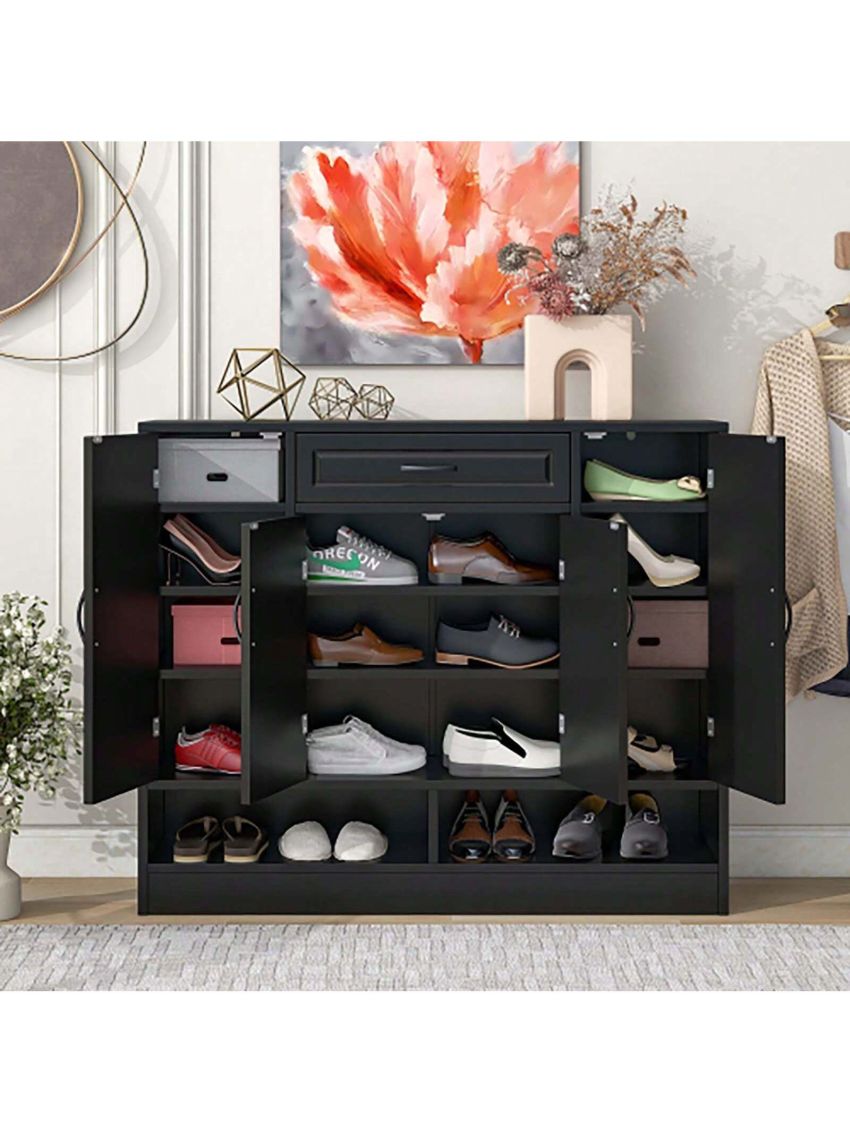 Sleek and Modern Shoe Cabinet with Adjustable Shelves, Minimalist Shoe Storage Organizer with Sturdy Top Surface, Space-saving Design Side Board for Various Sizes of Items