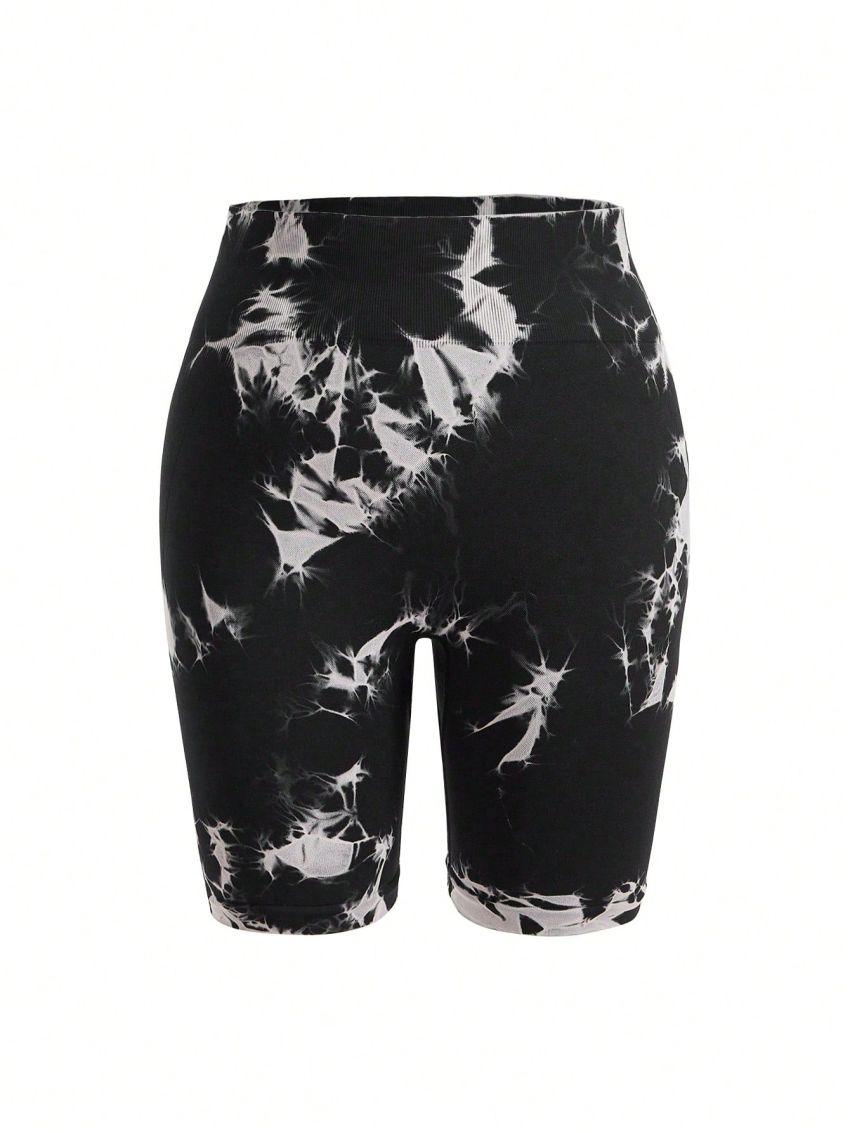 Yoga Basic Plus Size Tie-Dye Sports Shorts