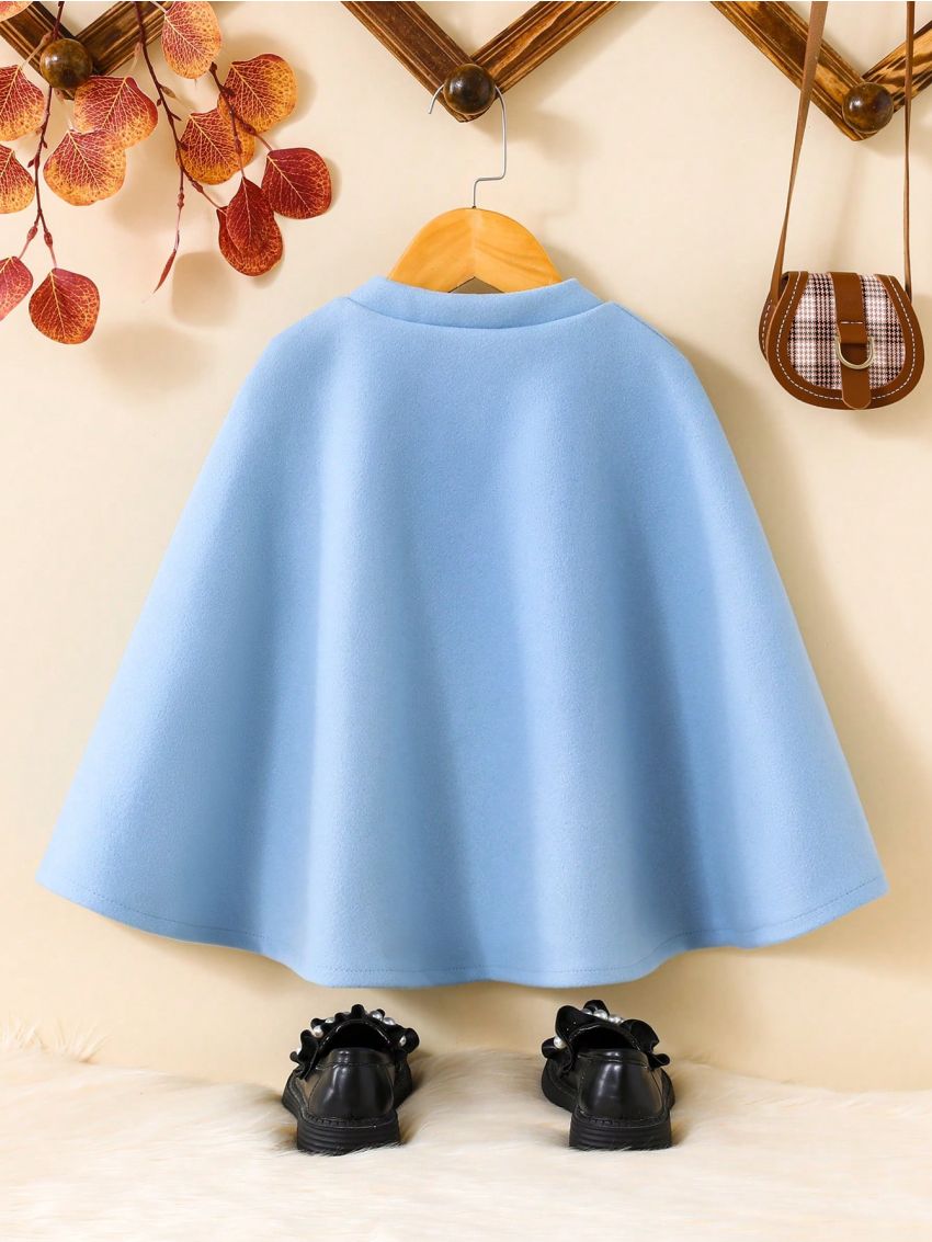 Young Girl Cloak Sleeve Double Breasted Cape Overcoat