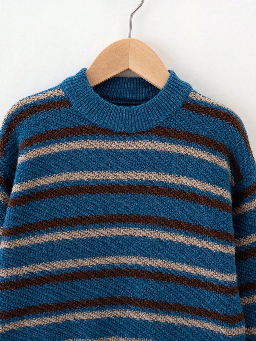 Boys' Striped Round Neck Sweater