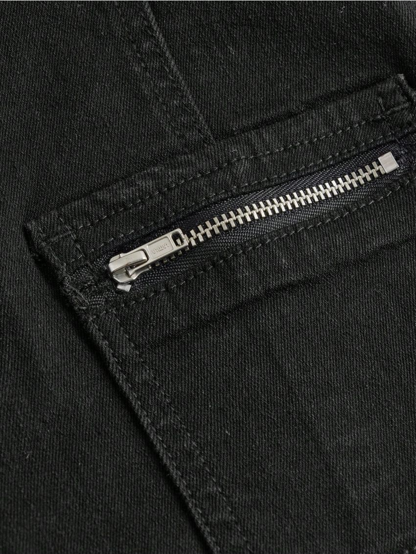 SHEIN Teen Girls' Solid Color Zip-Front Denim Skirt