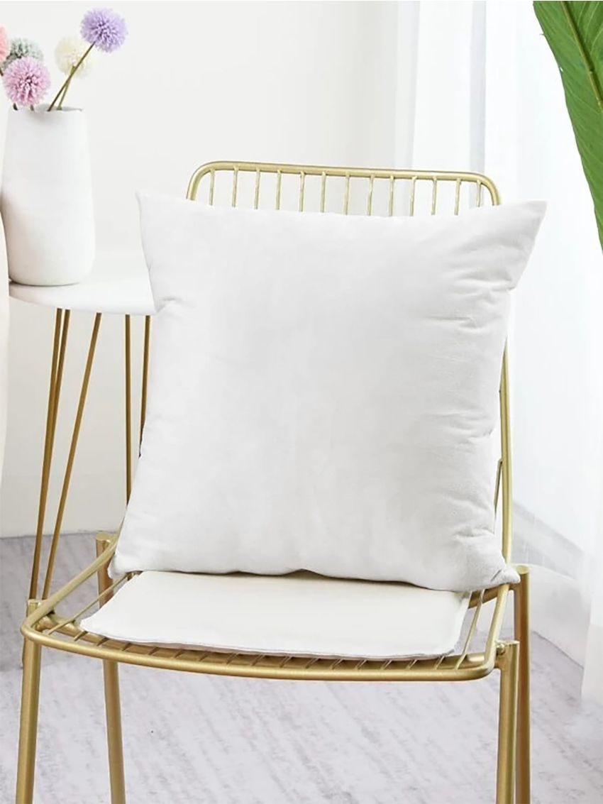 Solid Fuzzy Cushion Cover Without Filler, White Throw Pillow Case, Pillow Insert Not Include, For Sofa, Living Room