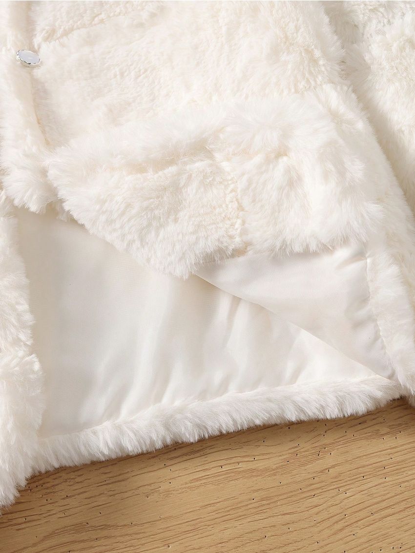 Teen Girls' Button Up Fuzzy Jacket