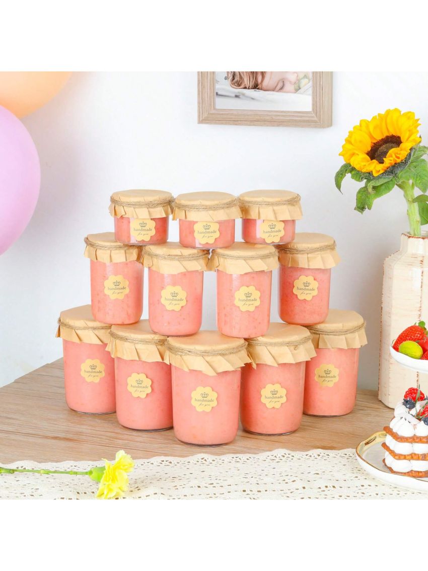 16oz - 8pcs Mason Jars with Lids and Seal Bands Glass Canning DIY Jars for Pickling, Jam, Jelly, Honey, Salad, Desert, Shower Wedding Favors