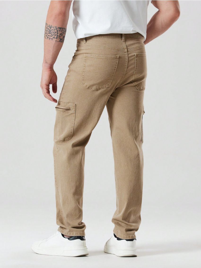 Men's Plus Size Side Pocket Straight Leg Jeans