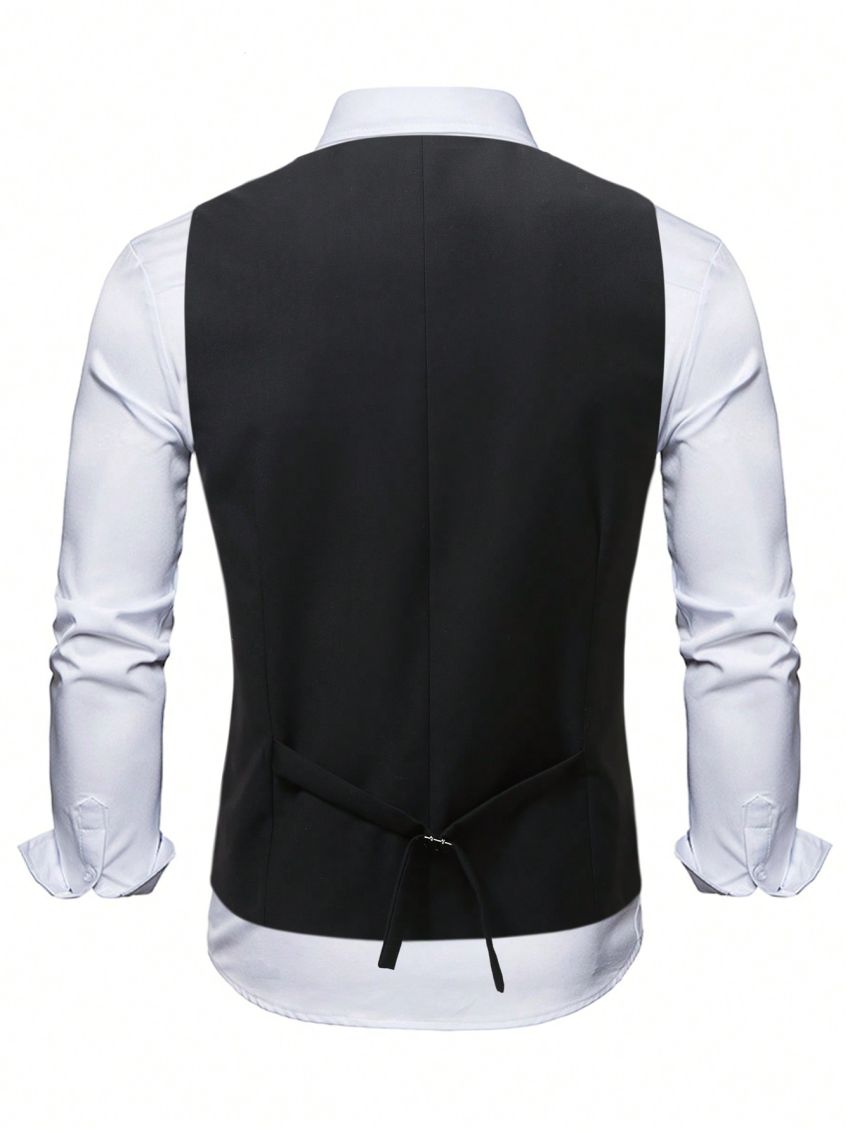 Manfinity Mode 1pc Button-front Suit Vest