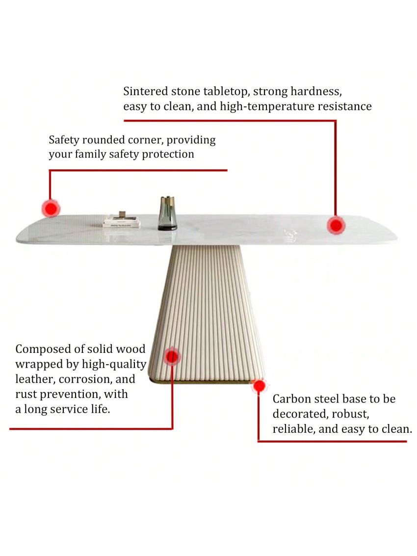 Montary 7 Piece Dining Room Set, Modern Dining Table and Chairs Set, Sintered Stone Dining Table Set for 6, White Marble Dining Table with 6 Orange Chairs for Kitchen, Dining Room