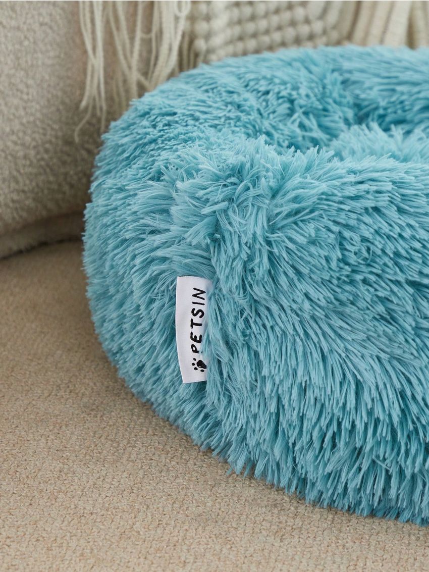 PETSIN Green Plush Deep Sleep Dog & Cat Round Bed, Removable And Washable