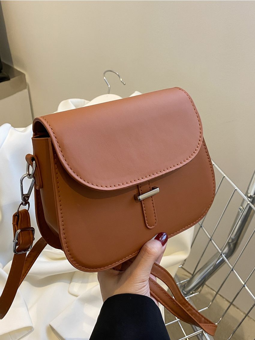 Mini Stitch Detail Flap Saddle Bag