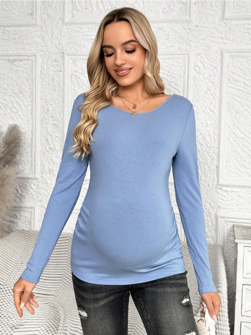 SHEIN Maternity Lace Cross Back Long Sleeve T-shirt