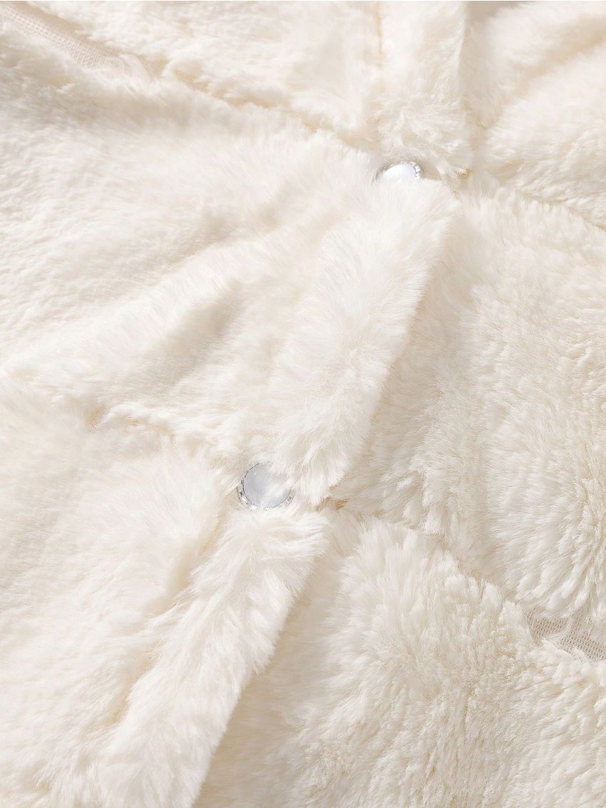 Teen Girls' Button Up Fuzzy Jacket