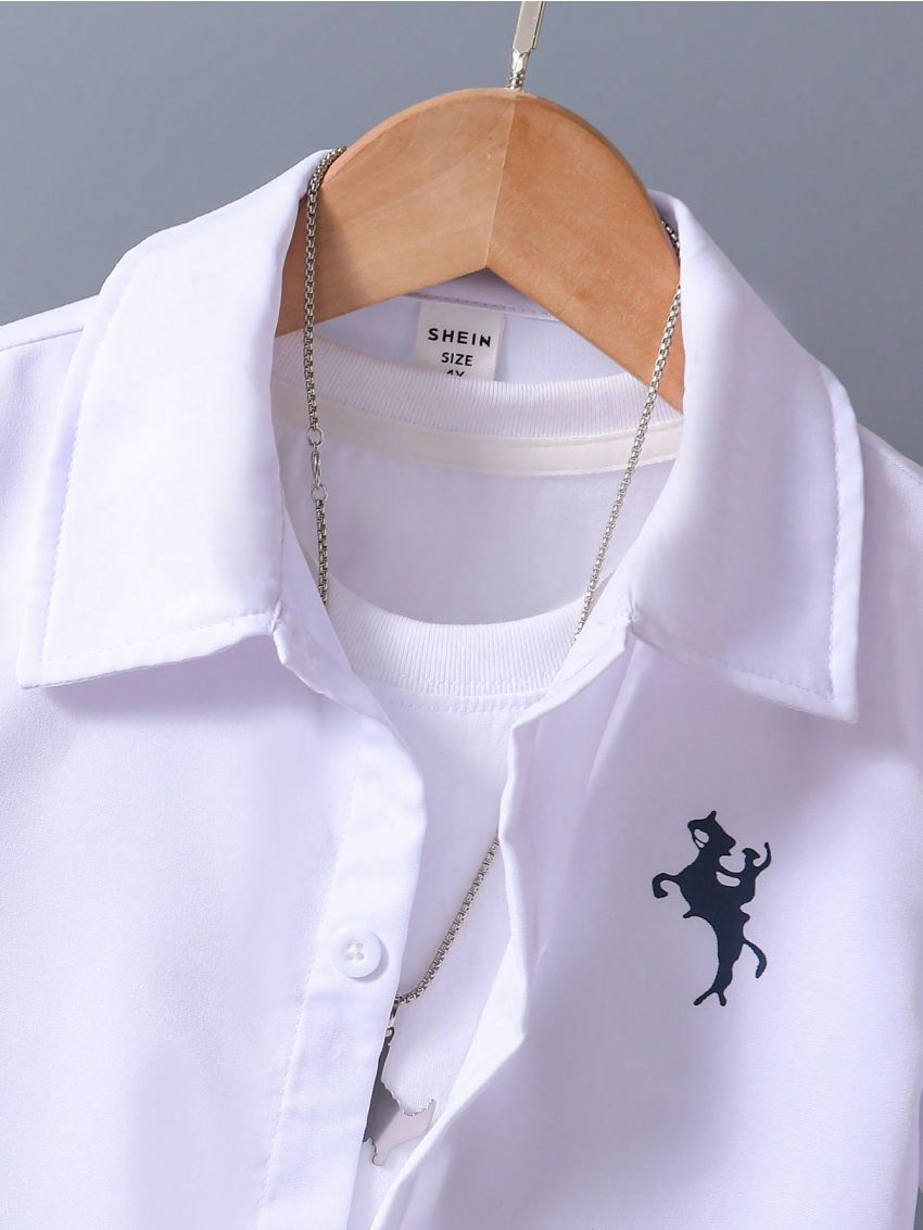 Toddler Boys' Gentleman Style Short Sleeve Shirt And Shorts Set