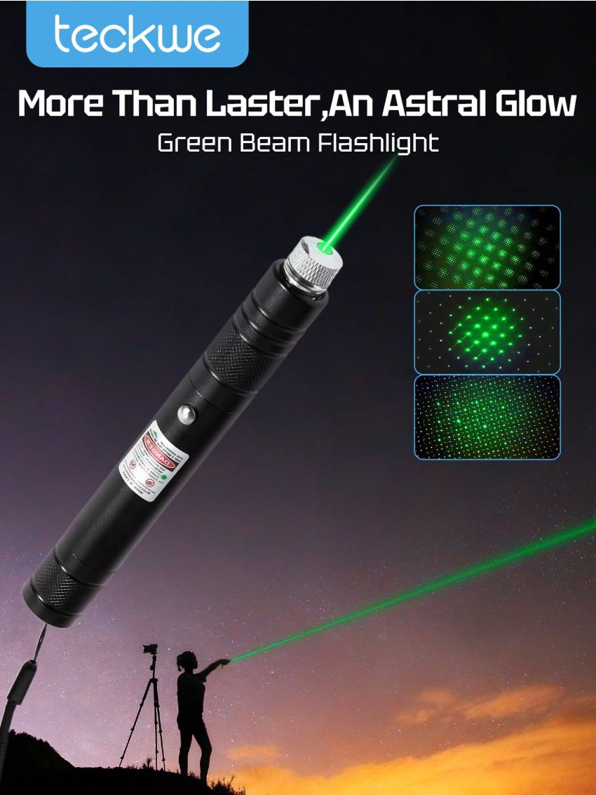 Teckwe USB Rechargeable Laser Light,Adjustable Focus Green Flashlight With Long Range Green Beam For Dogs Cats/Outdoor Hunting/Teaching