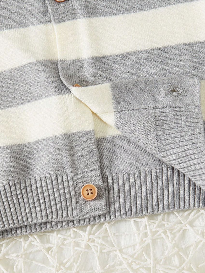 Baby Boy Letter Pattern Colorblock Cardigan