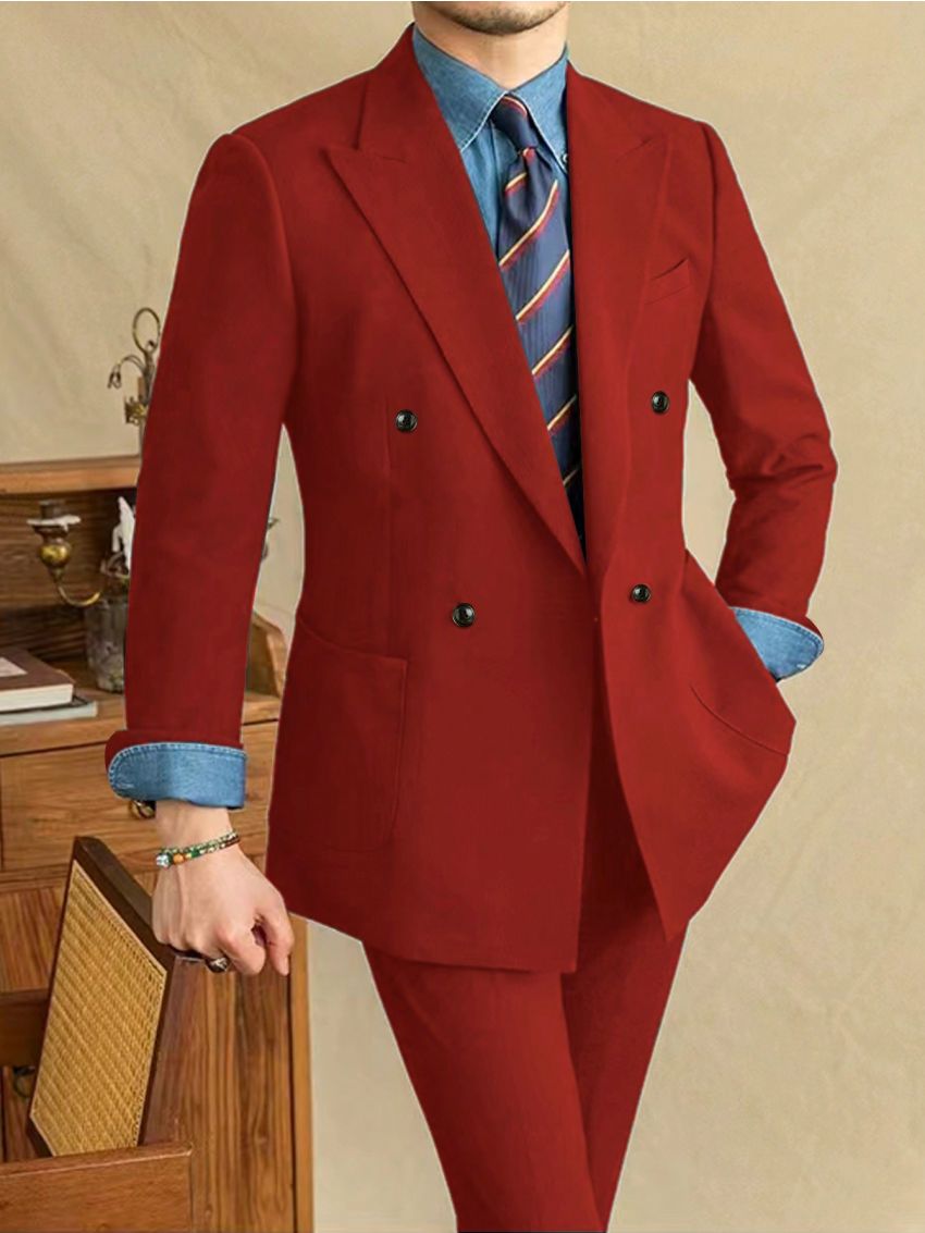 Men's Slim Fit Shawl Collar Blazer & Pants Set