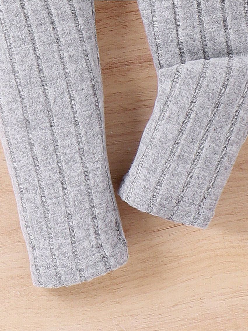 Toddler Girls' Ribbed Knit Jumpsuit With Vest And Cardigan Two Piece Set