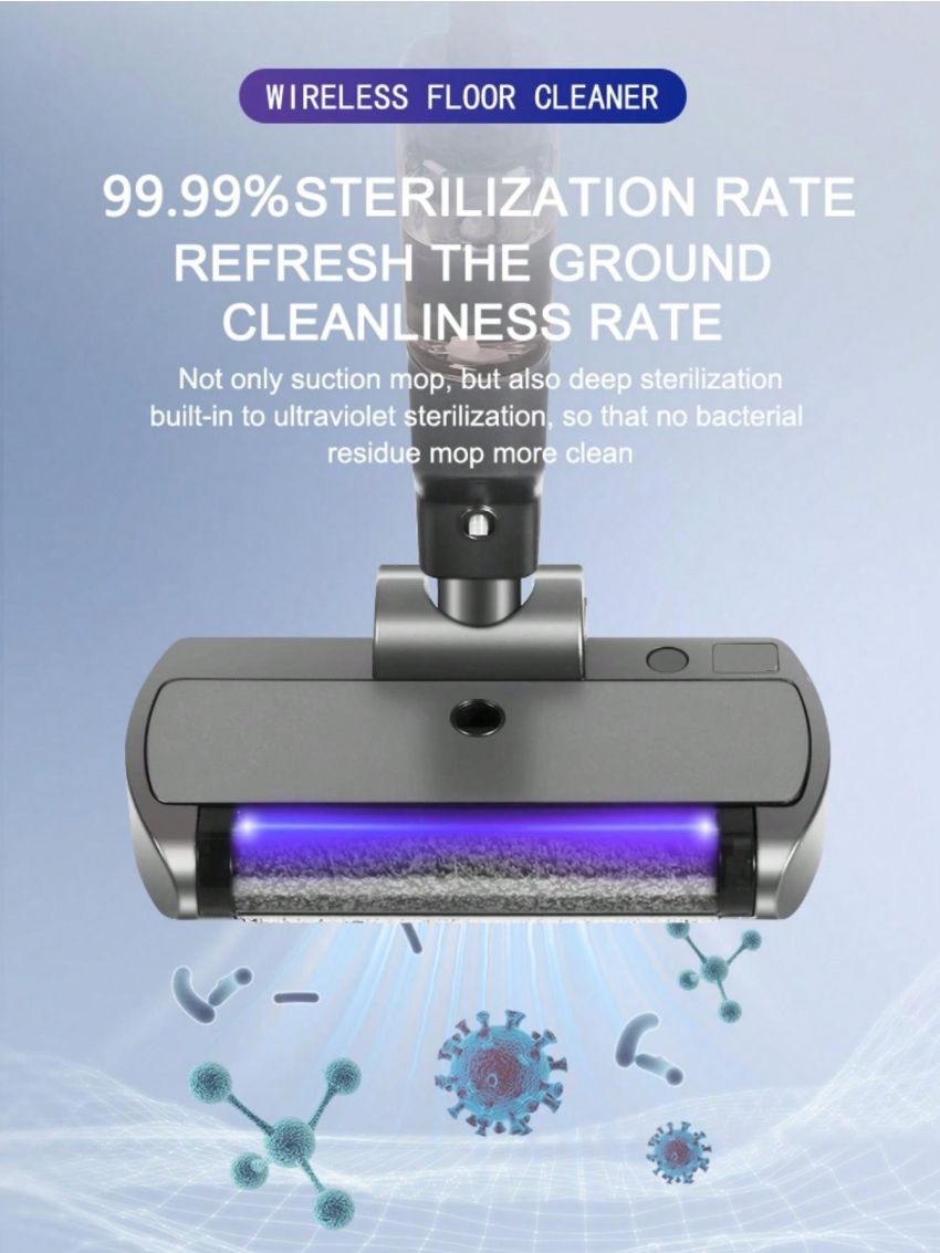 1pc Smart Floor Cleaning Machine, Three-in-one Electric Mop, Vacuum And Dust Cleaner, Wireless Self-cleaning Mop For Home