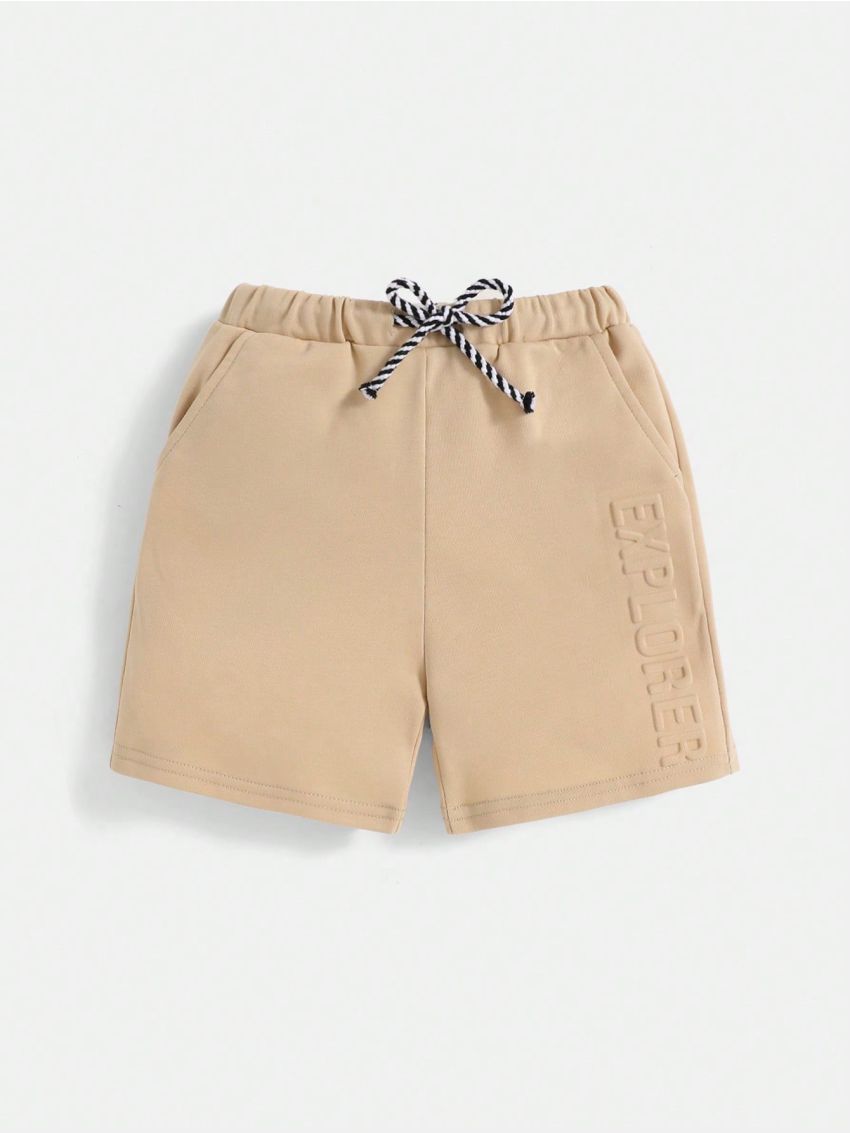 SHEIN Boys' Loose Fit Mid-Waist Plain Comfortable Shorts