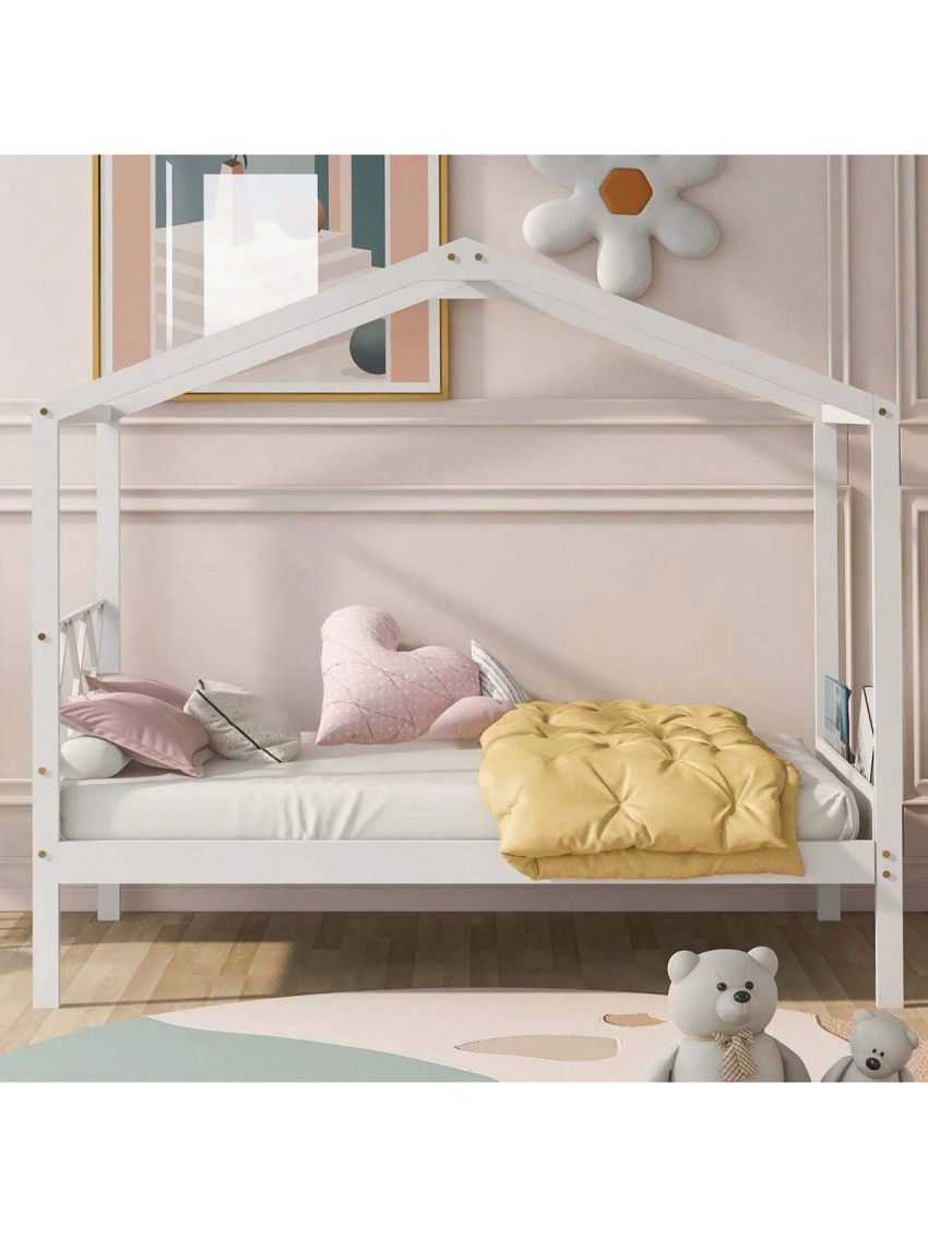 Merax Twin Size Wood House Bed with Storage Space