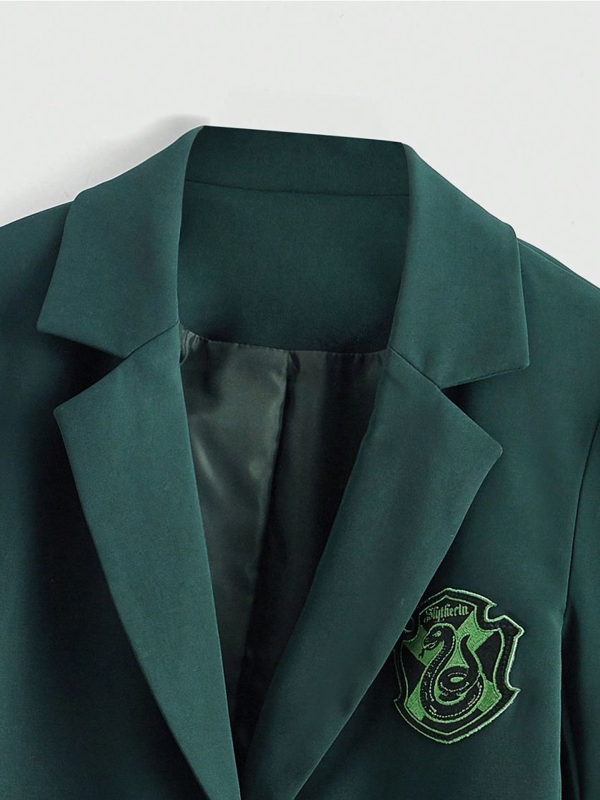 Harry Potter | ROMWE Eagle Badge Patch Dual Pocket Blazer