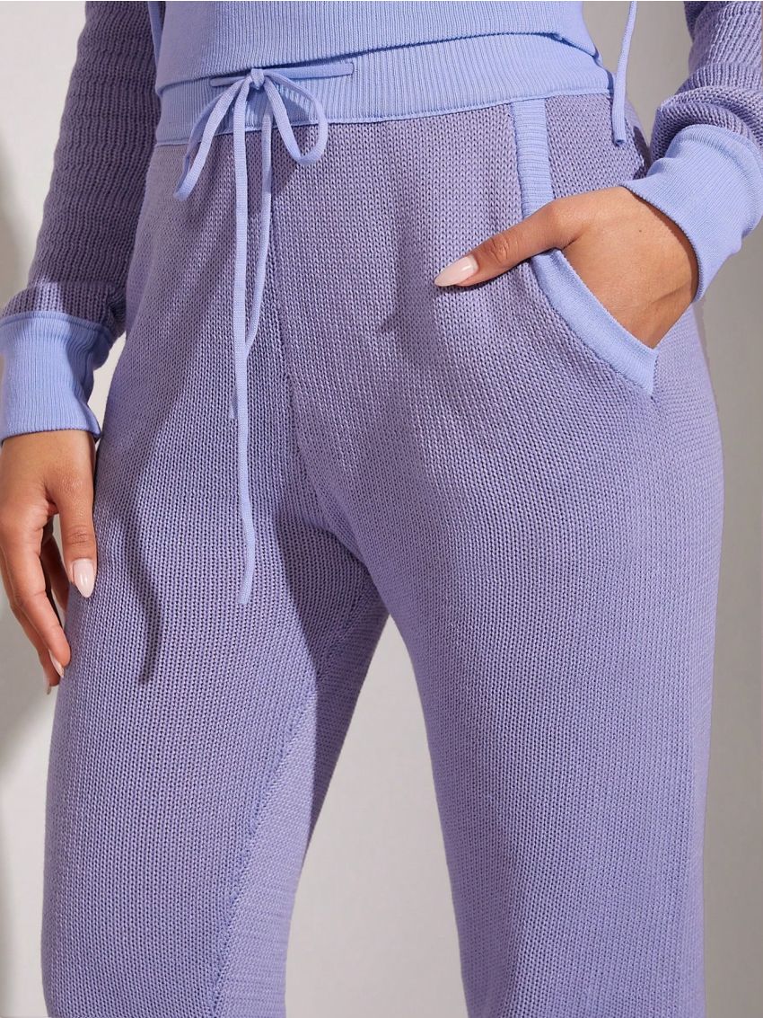 Minami Contrast Knit Hoodie & Pants Set