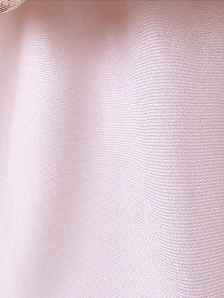 SHEIN Kids CHARMNG Little Girls' Square Neck Dress With 3d Rose Decoration And Jacquard Fabric