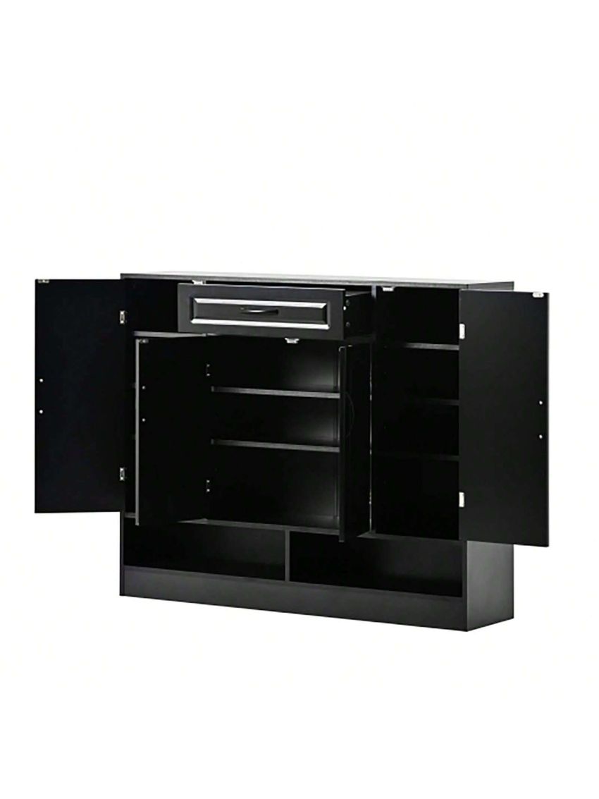 Sleek and Modern Shoe Cabinet with Adjustable Shelves, Minimalist Shoe Storage Organizer with Sturdy Top Surface, Space-saving Design Side Board for Various Sizes of Items