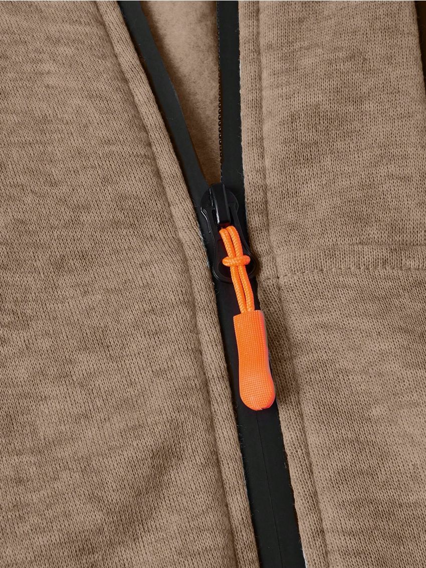 SHEIN Men's Hooded Zip-up Sweatshirt With Front Zipper