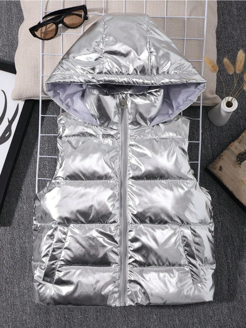 Tween Boy Zip Up Hooded Vest Puffer Coat