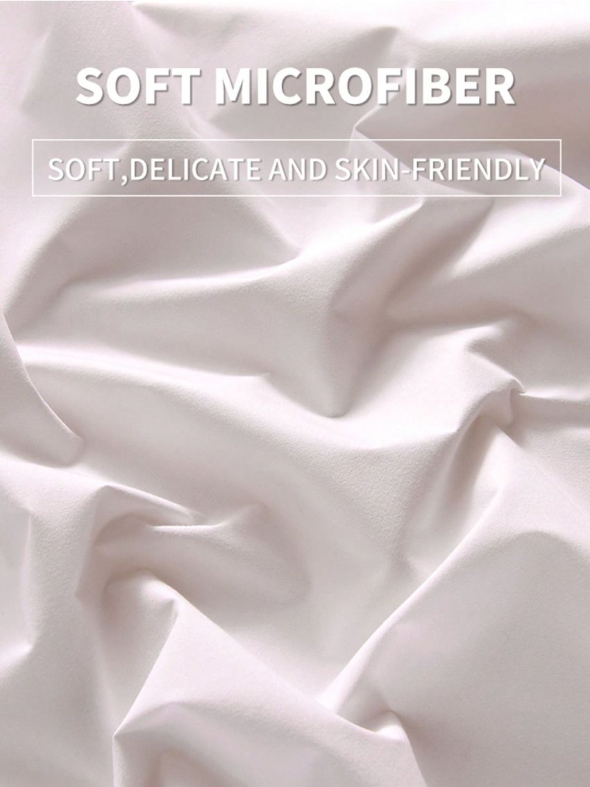 1pc Brushed Composite Waterproof & Pure Color Leakproof Bed Mattress Cover With Water Resistant & Urine Resistant Layers, Suitable For Single Size Bed