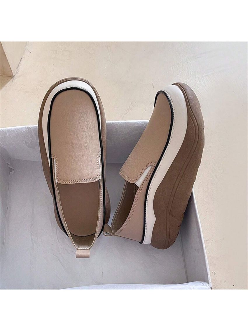 Women's Convenient Slip-on Loafers With Thick Soles For All Seasons, Casual Comfortable Shake Shoes For Outdoor Activities