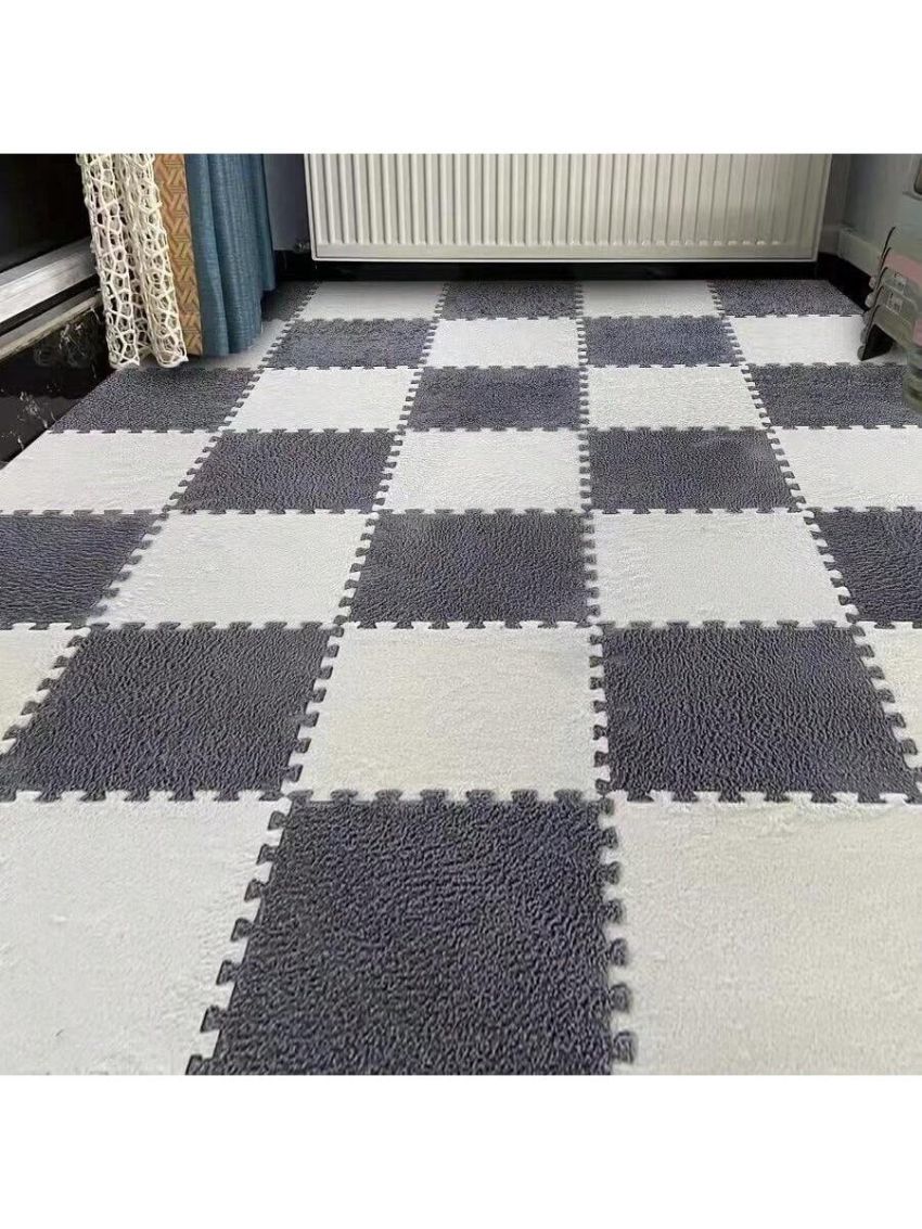 10pcs Interlocking Floor Mats Bedside Mat For Bedroom, Pink Anti-slip Carpet For Shock Absorption Protection