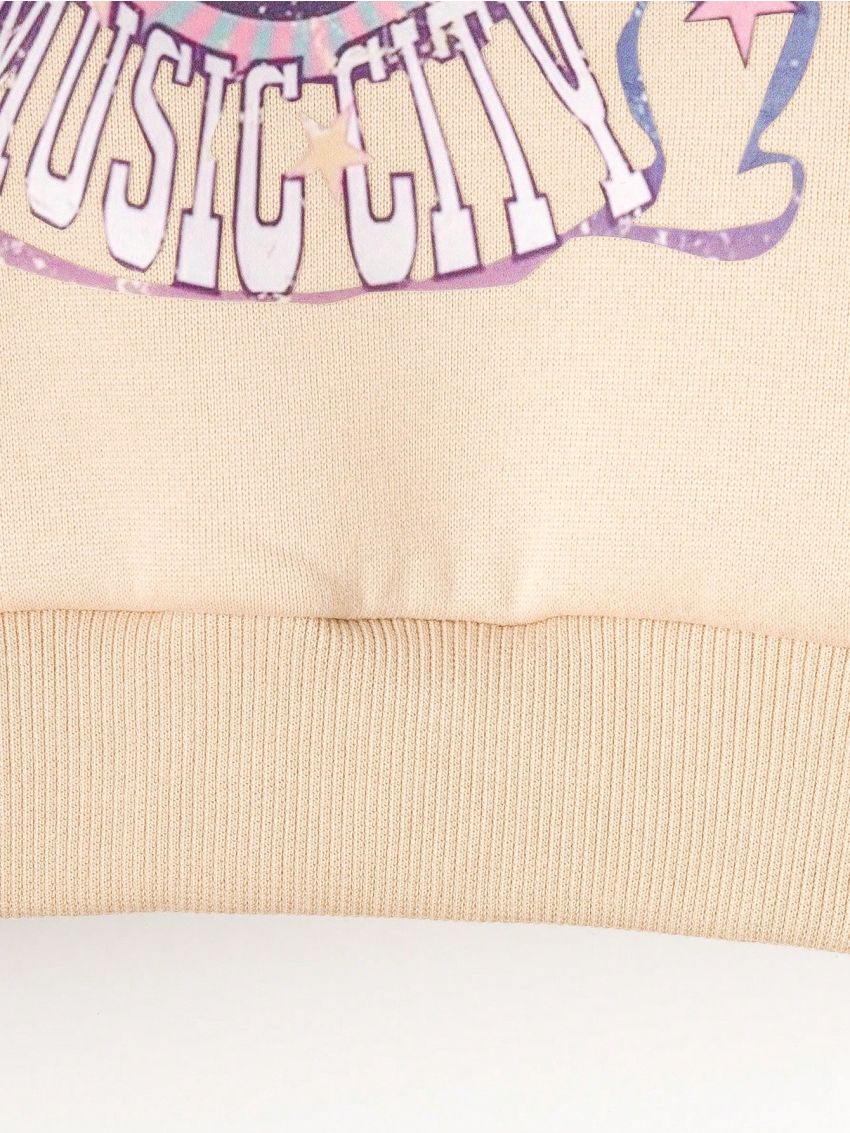 Girls' Casual And Comfortable Printed Pullover Sweatshirt For Autumn And Winter