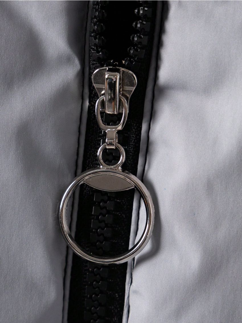 SHEIN Kids HYPEME Tween Boy 1pc Color Block Hooded Puffer Coat