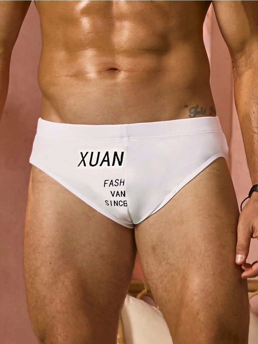 Men's Letter Print Swim Trunks