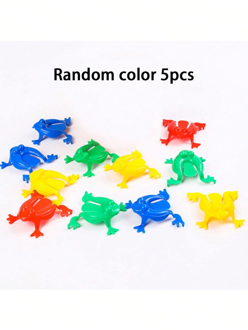 5pcs Random Color Small Size Jumping Frogs Stress Relief Toy, Classic Traditional Jumping Frog Vintage Small Toy