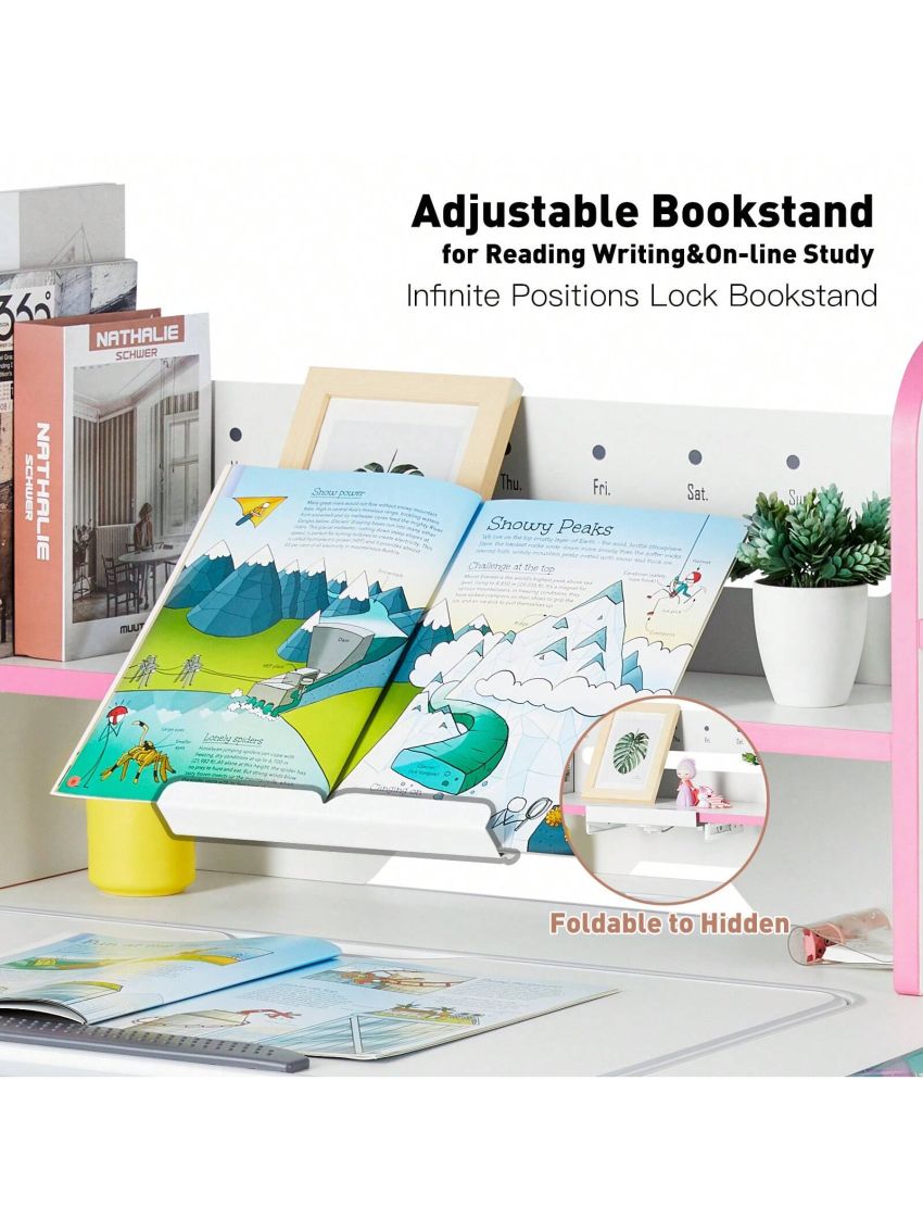 Adjustable Kids Desk with Hutch and Drawers, 40