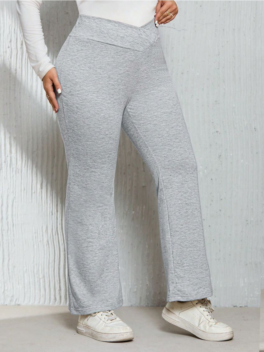 SHEIN LUNE Ladies' Plus Size Wrapped High Waisted Pants