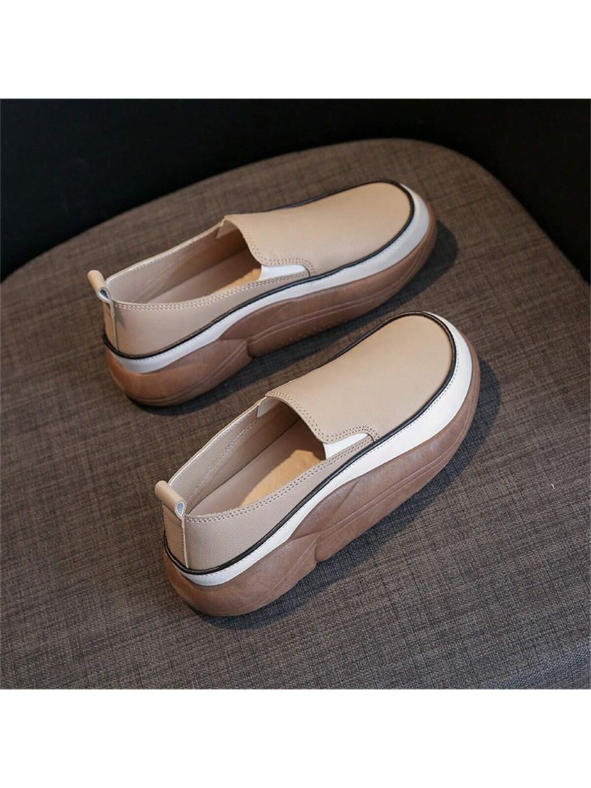 Women's Convenient Slip-on Loafers With Thick Soles For All Seasons, Casual Comfortable Shake Shoes For Outdoor Activities