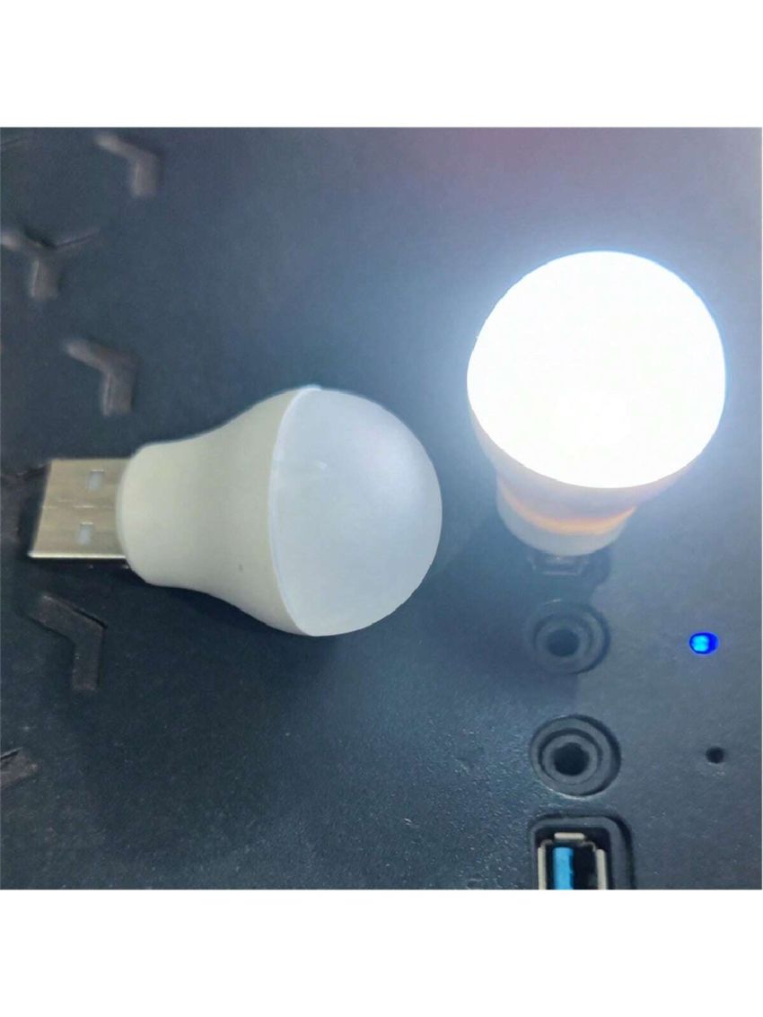 Plug in LED Night Light, Mini USB LED Light, LED Portable car Bulb, Warm White, Ideal for Bedroom(White Light)