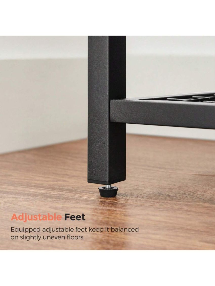 VASAGLE Kitchen Baker's Rack, Microwave Oven Stand with Storage Shelves, and 12 Hooks, Industrial, 15.7 x 23.6 x 59.6 Inches, Rustic Brown and Black