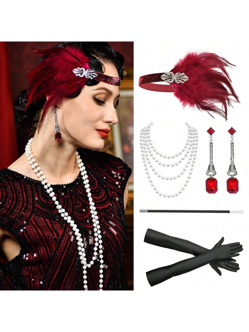 1pair Women's 1920s Single Party Vintage Evening Dress Long Gloves, Halloween Party Wedding Prom Costume Accessory Gloves, Mother's Day And Teacher's Day Gift